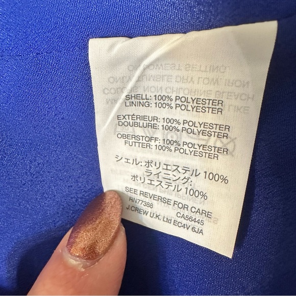 🆕JCrew Long Sleeve Wrap Dress in 365 Crepe Royal Blue Size 0 - Picture 12 of 16